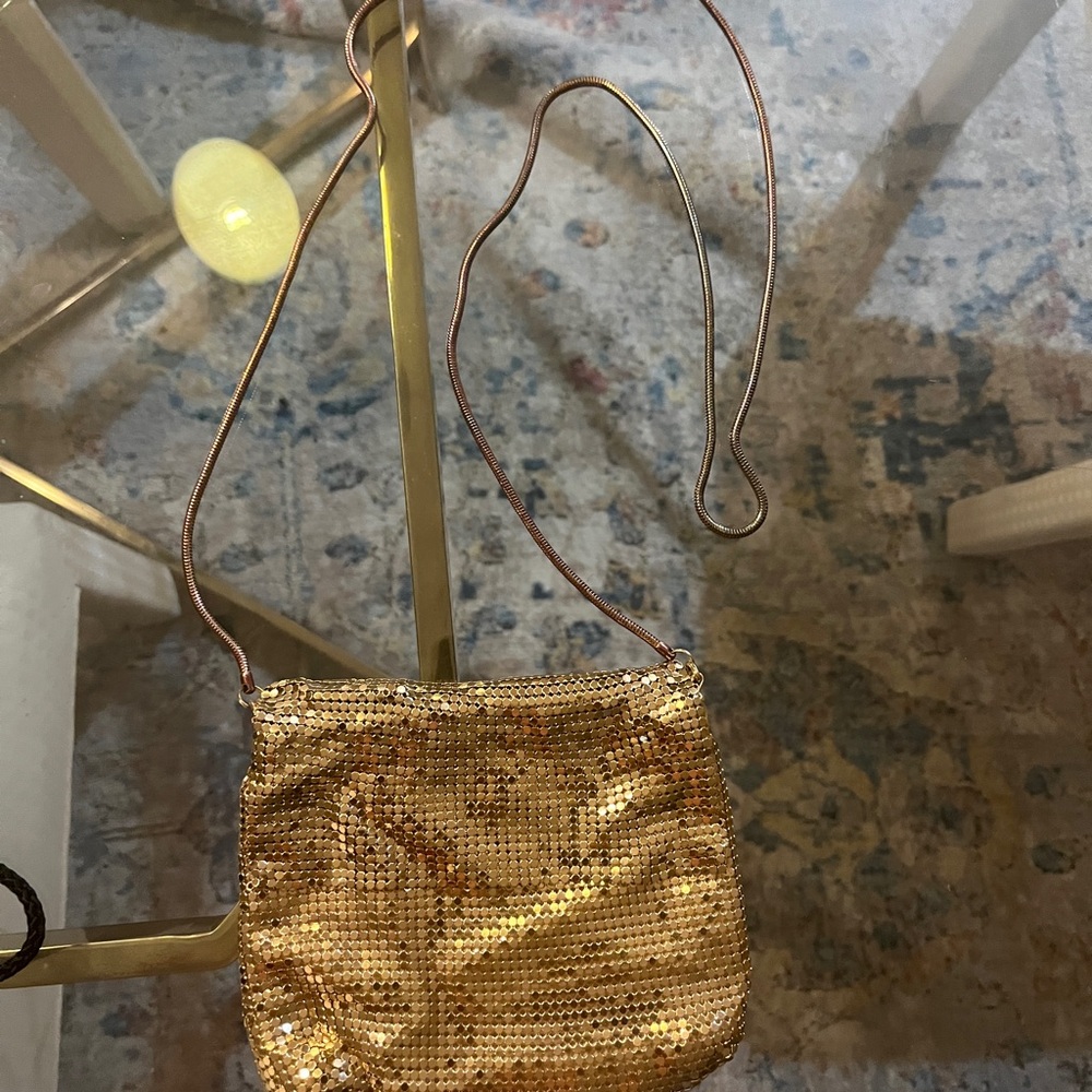 Vintage Whiting And Davis Mesh Purse Gold Strap